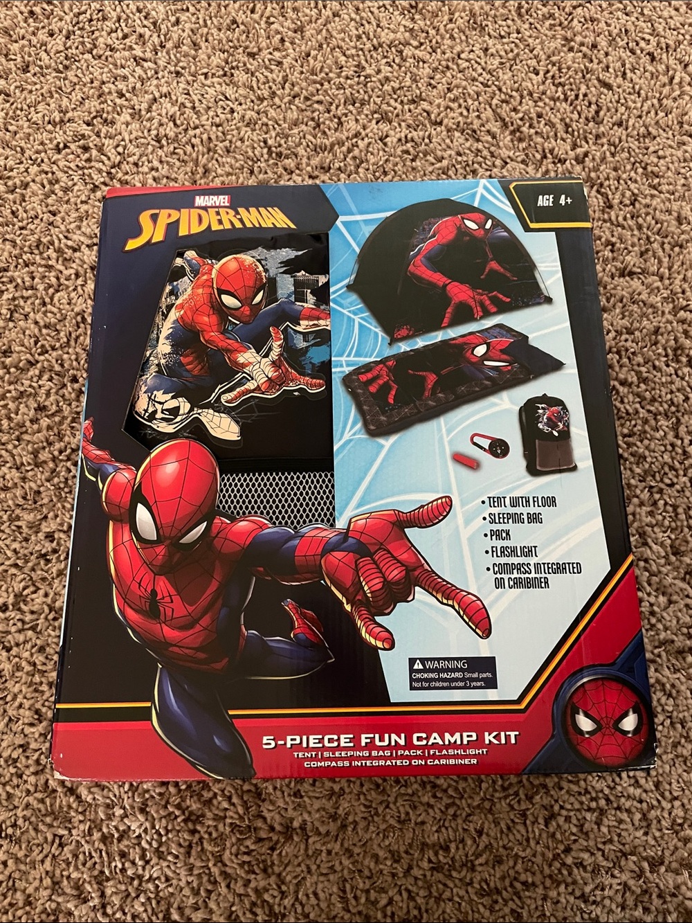 Spiderman Kids Camping Kit w/ Tent & Sleeping Bag *NO Flashlight or compass